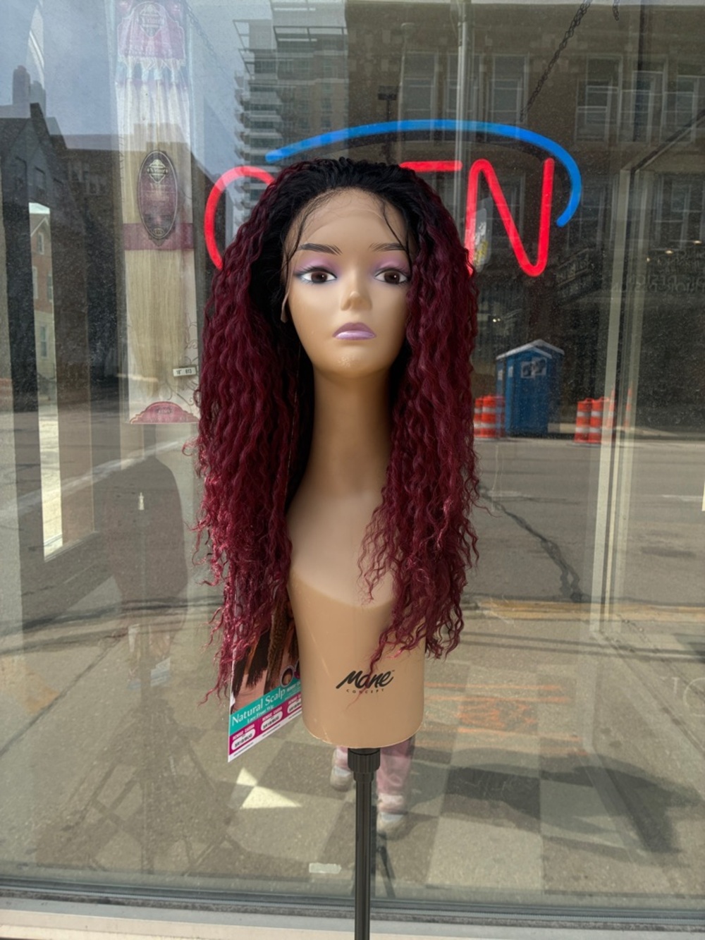 Burgundy Curly Lace Front Wig - Deep Wine Ombre